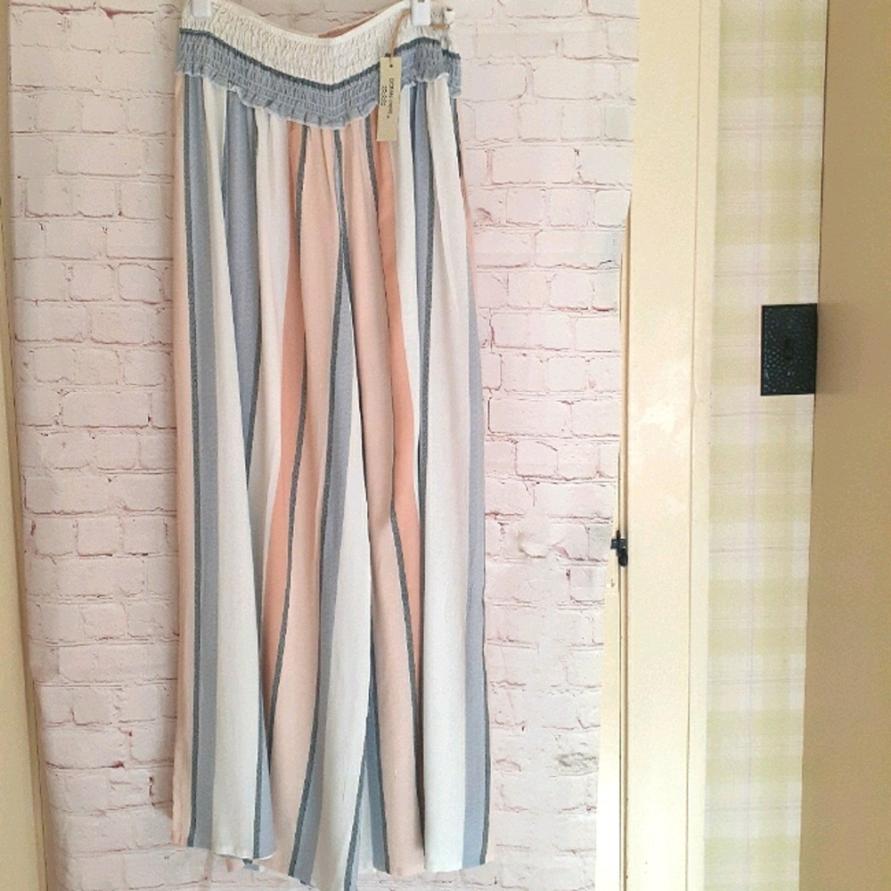 NWT Ocean Drive Wide Leg Striped Palazzo Pants M
